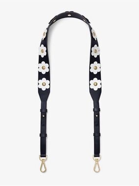 Michael Kor/MK Black Floral Appliqué Bag Strap, guitar strap 🌼 NWT-